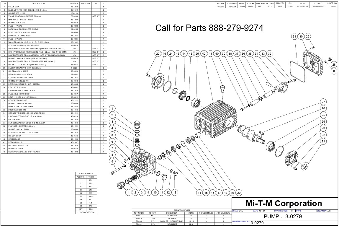 MITM 3-0279 pump breakdown & parts
